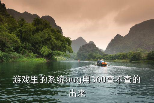 游戏里的系统bug用360查不查的出来