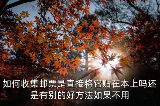 如何收集邮票是直接将它贴在本上吗还是有别的好方法如果不用