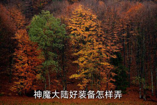 神魔大陆好装备怎样弄