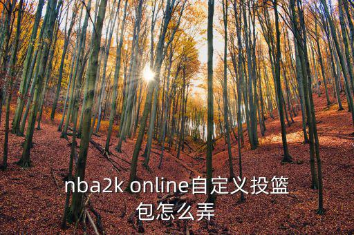 nba2k online自定义投篮包怎么弄