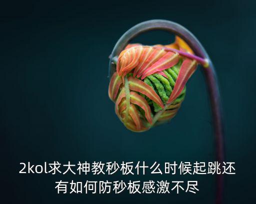 2kol求大神教秒板什么时候起跳还有如何防秒板感激不尽