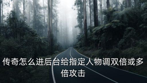 传奇怎么进后台给指定人物调双倍或多倍攻击
