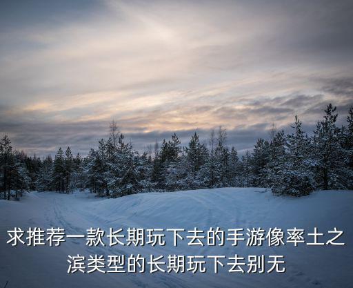 求推荐一款长期玩下去的手游像率土之滨类型的长期玩下去别无