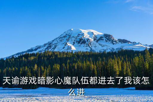 天谕游戏暗影心魔队伍都进去了我该怎么进