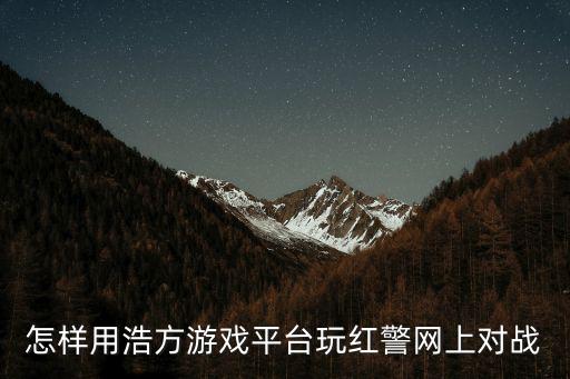 怎样用浩方游戏平台玩红警网上对战