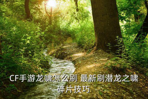 CF手游龙啸怎么刷 最新刷潜龙之啸碎片技巧