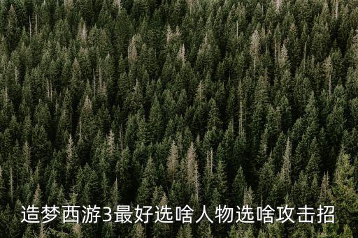 造梦西游3最好选啥人物选啥攻击招