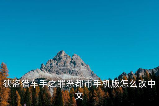 狭盗猎车手之罪恶都市手机版怎么改中文