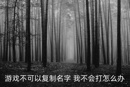 游戏不可以复制名字 我不会打怎么办