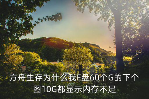 方舟生存为什么我E盘60个G的下个图10G都显示内存不足