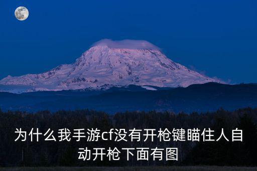 为什么我手游cf没有开枪键瞄住人自动开枪下面有图