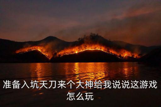 准备入坑天刀来个大神给我说说这游戏怎么玩
