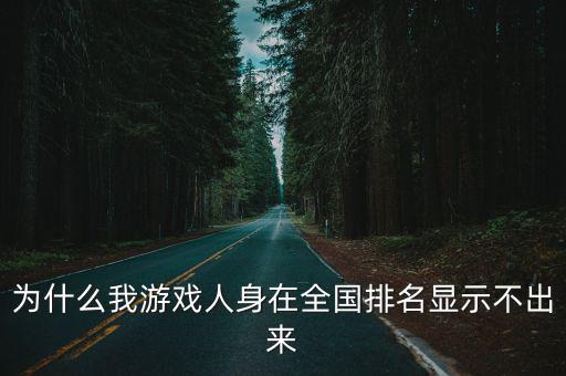 为什么我游戏人身在全国排名显示不出来