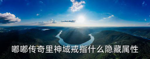 嘟嘟传奇里神域戒指什么隐藏属性