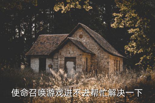 使命召唤游戏进不去帮忙解决一下