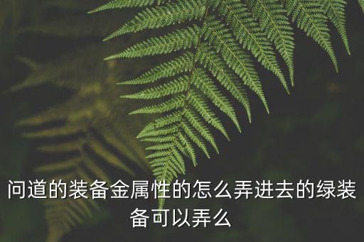 问道的装备金属性的怎么弄进去的绿装备可以弄么