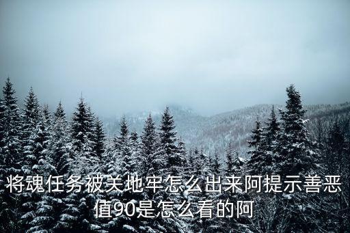 将魂任务被关地牢怎么出来阿提示善恶值90是怎么看的阿
