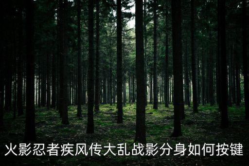 火影忍者疾风传大乱战影分身如何按键