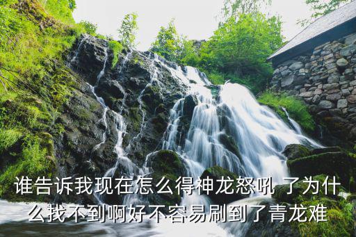 谁告诉我现在怎么得神龙怒吼 了为什么找不到啊好不容易刷到了青龙难
