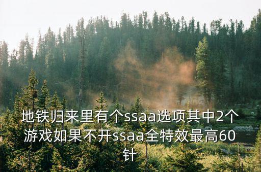 地铁归来里有个ssaa选项其中2个游戏如果不开ssaa全特效最高60针