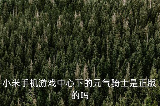 小米手机游戏中心下的元气骑士是正版的吗