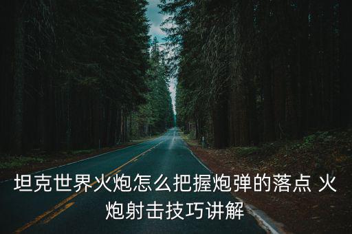 坦克世界火炮怎么把握炮弹的落点 火炮射击技巧讲解