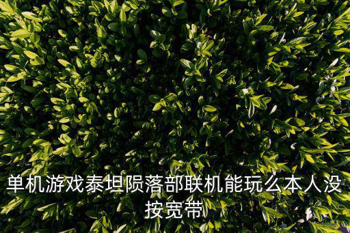 单机游戏泰坦陨落部联机能玩么本人没按宽带