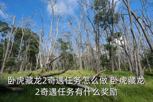 卧虎藏龙2奇遇任务怎么做 卧虎藏龙2奇遇任务有什么奖励