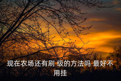 现在农场还有刷 级的方法吗 最好不用挂