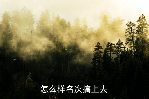 怎么样名次搞上去