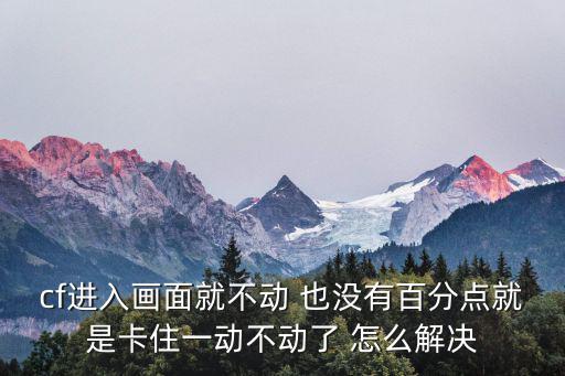 cf进入画面就不动 也没有百分点就是卡住一动不动了 怎么解决