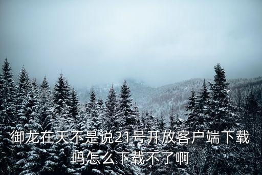 御龙在天不是说21号开放客户端下载吗怎么下载不了啊