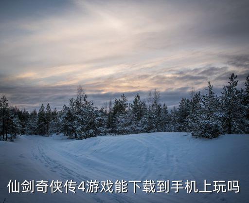 仙剑4手机版怎么安装手游，安卓系统的手机能装仙剑4吗