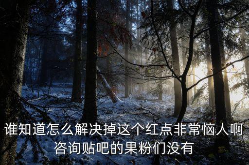 谁知道怎么解决掉这个红点非常恼人啊咨询贴吧的果粉们没有