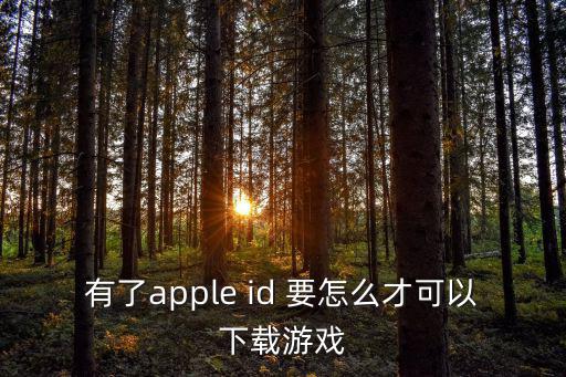 有了apple id 要怎么才可以下载游戏