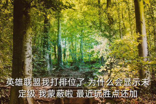 英雄联盟我打排位了 为什么会显示未定级 我蒙蔽啦 最近玩胜点还加