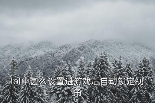lol中甚么设置进游戏后自动锁定视角
