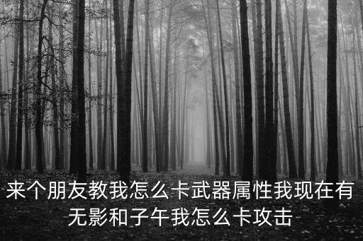 来个朋友教我怎么卡武器属性我现在有无影和子午我怎么卡攻击