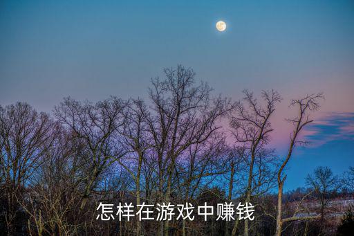 怎样在游戏中赚钱