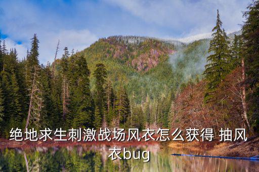 绝地求生刺激战场风衣怎么获得 抽风衣bug