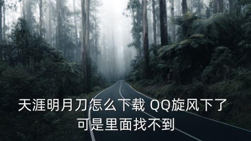 天涯明月刀怎么下载 QQ旋风下了 可是里面找不到