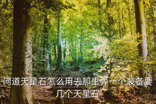 问道手游天星石怎么装备，问道天星石怎么用去那里弄一个装备要几个天星石