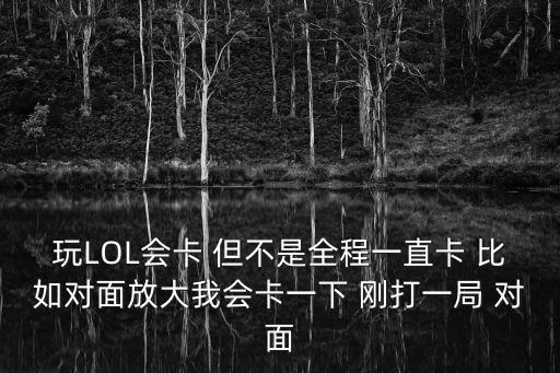玩LOL会卡 但不是全程一直卡 比如对面放大我会卡一下 刚打一局 对面