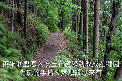 英雄联盟怎么设置右键移动改成左键因为玩的手指头疼想改过来有