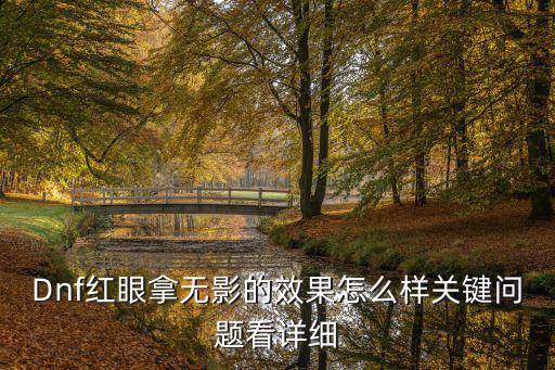 Dnf红眼拿无影的效果怎么样关键问题看详细