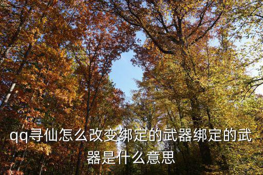 qq寻仙怎么改变绑定的武器绑定的武器是什么意思
