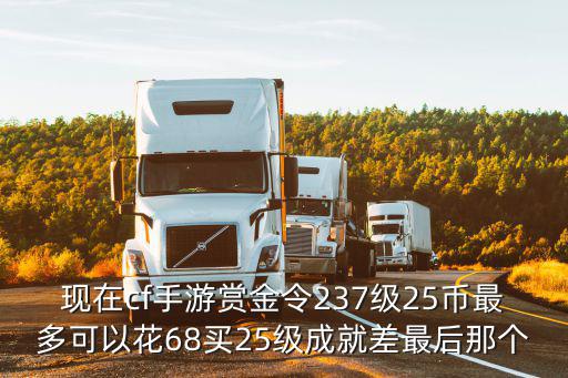 现在cf手游赏金令237级25币最多可以花68买25级成就差最后那个