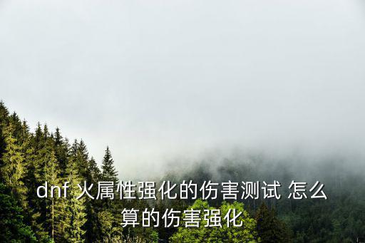 dnf 火属性强化的伤害测试 怎么算的伤害强化