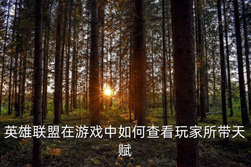 英雄联盟在游戏中如何查看玩家所带天赋