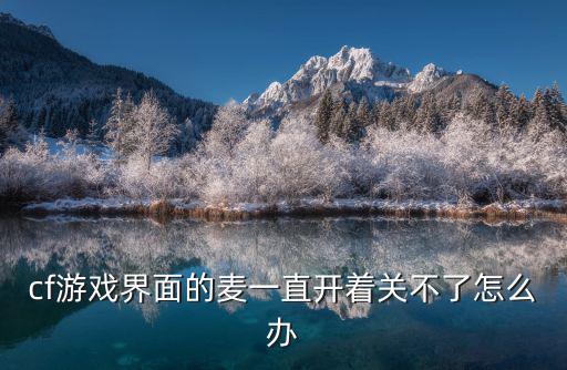 手游cf打不开麦克风怎么办，cf游戏界面的麦一直开着关不了怎么办